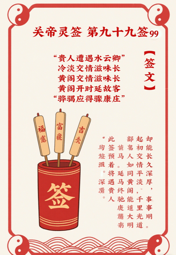 关帝灵签99签解签 关帝灵签第99签在线解签