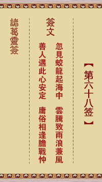 诸葛神签68签解签 诸葛神签第68签在线解签