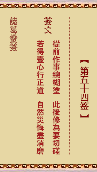 诸葛神签54签解签 诸葛神签第54签在线解签