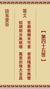 诸葛神签45签解签 诸葛神签第45签在线解签